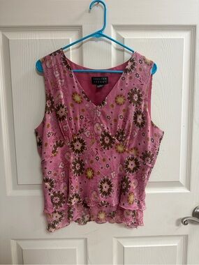 Spenser Jeremy Pink Floral Paisley V-Neck Shirt